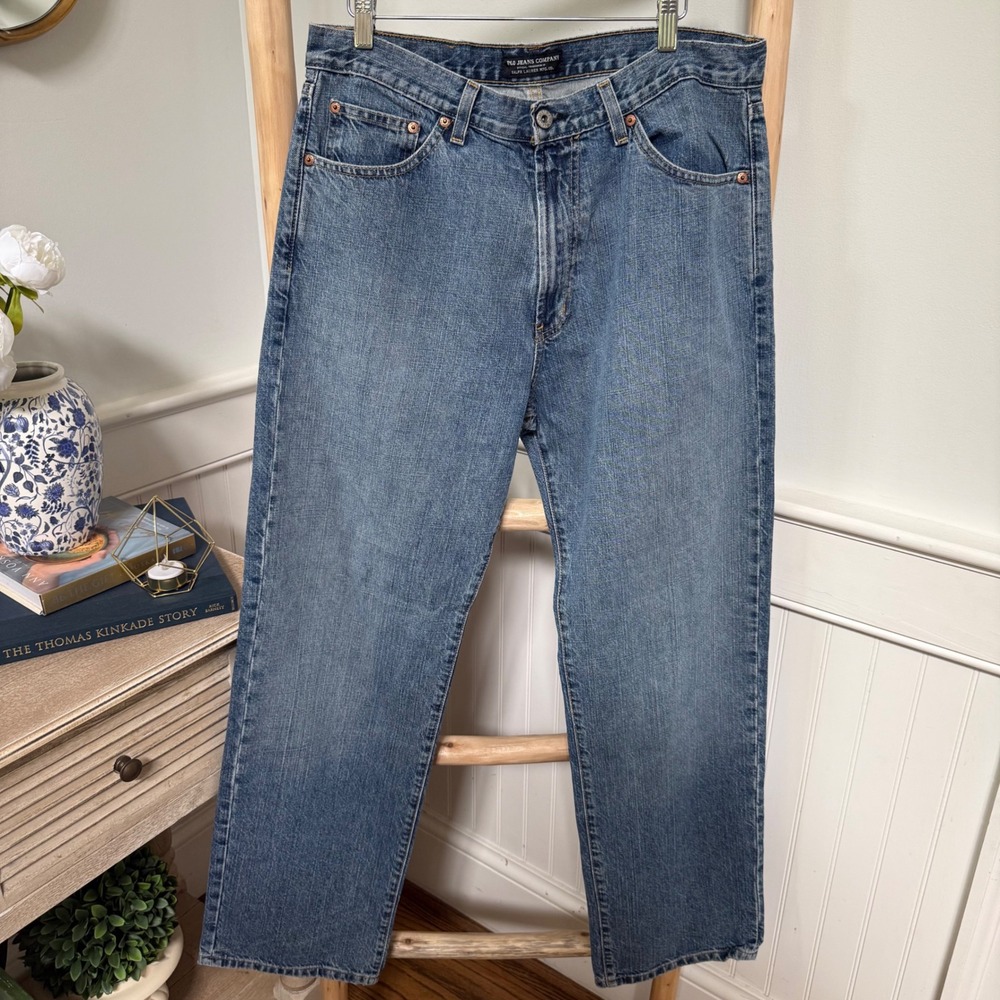 Polo Jeans Co Ralph Lauren Mens 34x31 Blue Medium Wash Straight Leg Denim Pants